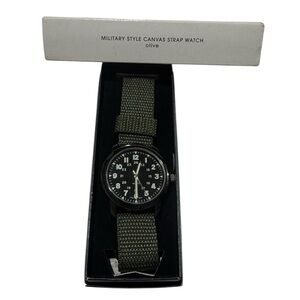 Avon Military Style Canvas Strap Watch Olive